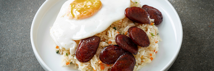 Sausage and Egg on Rice