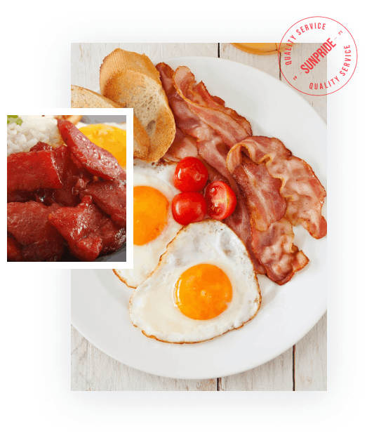 Tocino, Bacon, Egg and Tomatoes